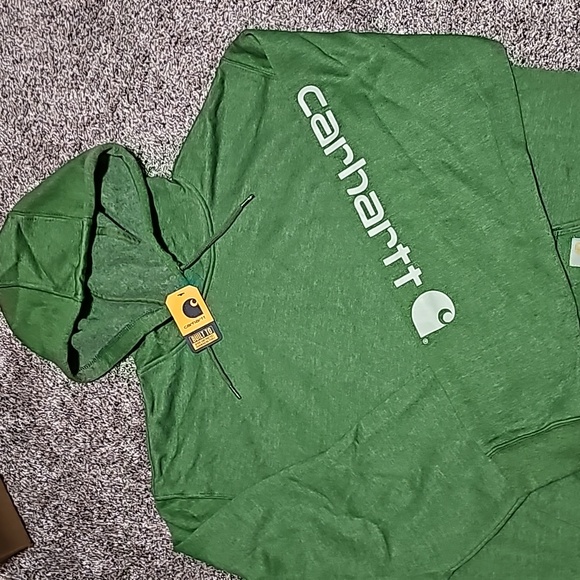 New Carhartt Pullover Sweatshirt w/ Hoodie in Big and Tall mens size LT - Picture 2 of 5
